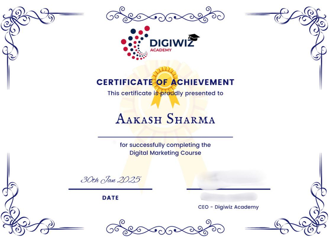 certificate digital marekting course